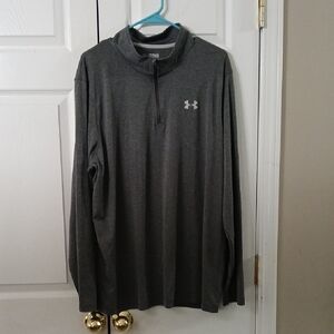 Under Armour Loose  Gray Quarter-Zip Pullover long sleeve heat gear Sz 2XL NWOT